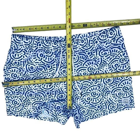 NEW Agos & Co Blue White Geometric Print  Drawstring Men’s Swim Trunks Sz 2XL - Picture 6 of 9